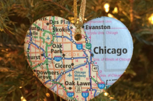 Chicago Map Christmas Ornament