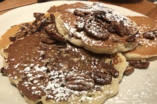 Georgia Peacan Pancakes from Eggshell Cafe in Deerfield