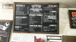 Butcher and The Burger Menu